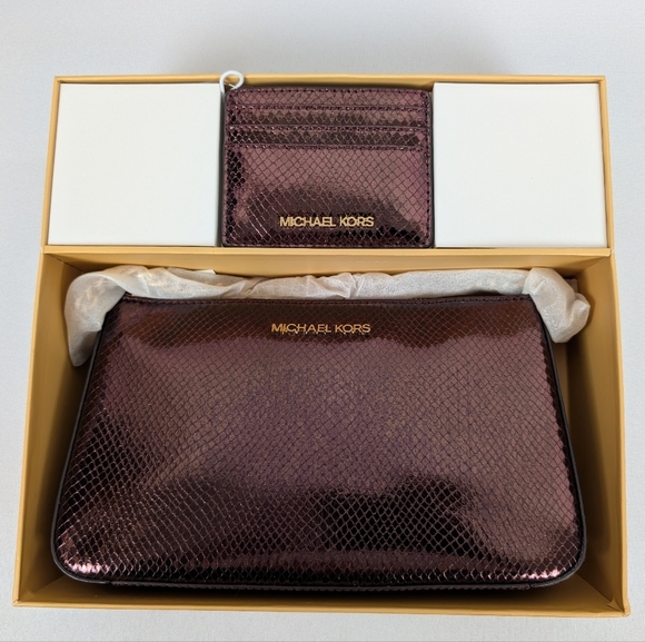 NWT Michael Kors Oxblood Rouge Sombre Crossbody/Tote and Wallet Box Set - Picture 1 of 16